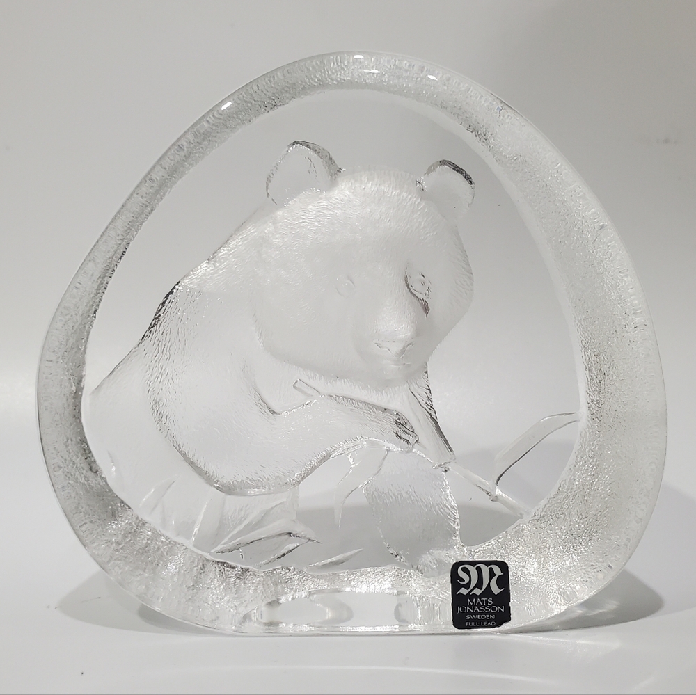 Mats Jonasson Sweden πΈπͺ Lead Crystal Panda πΌ 4 1/2" Art Glass Signed Numbered - Picture 10 of 16